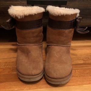 Leather Bow Ugg Boots